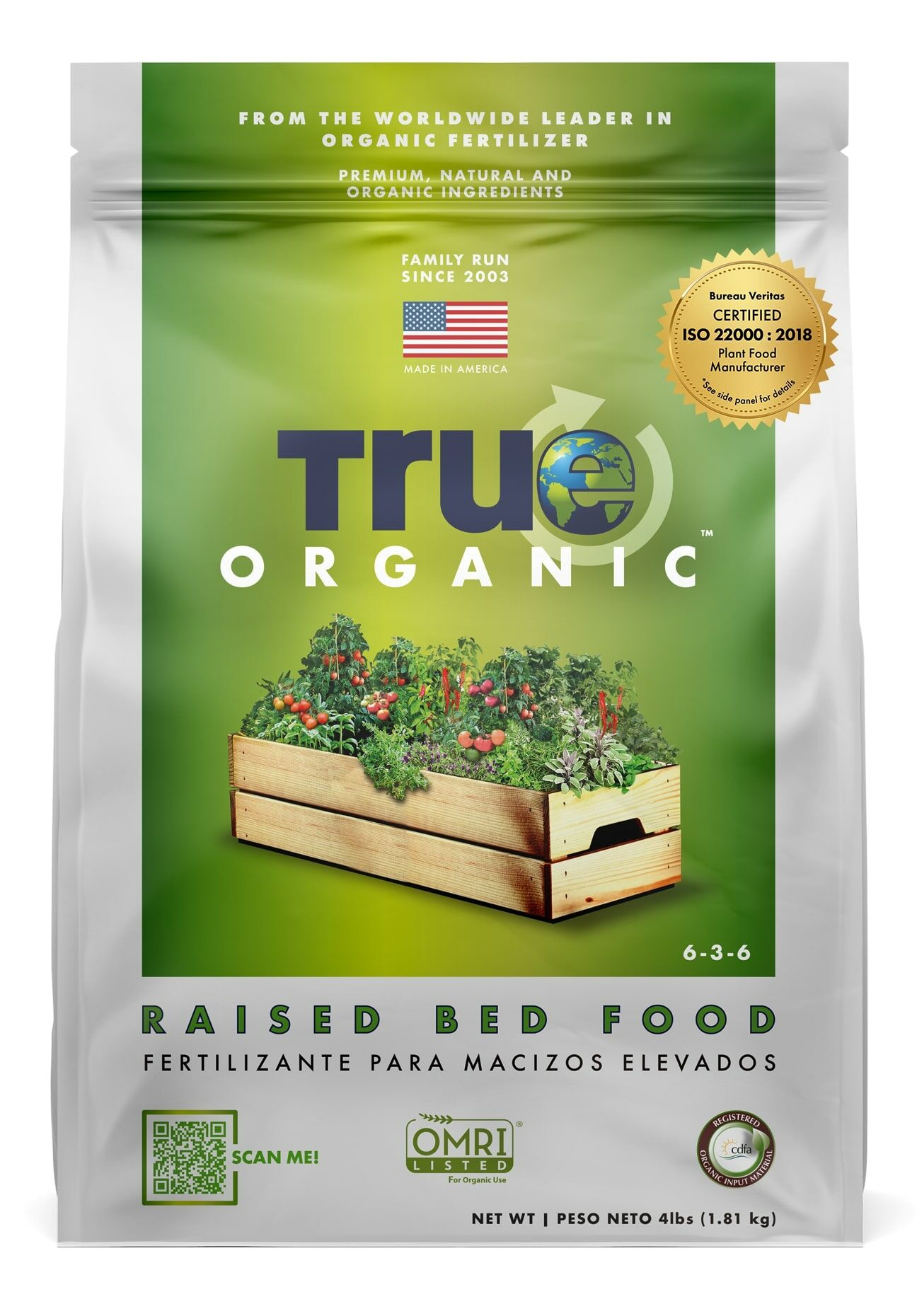 True Organic Raised Bed Food 6-3-6, 4-Lb