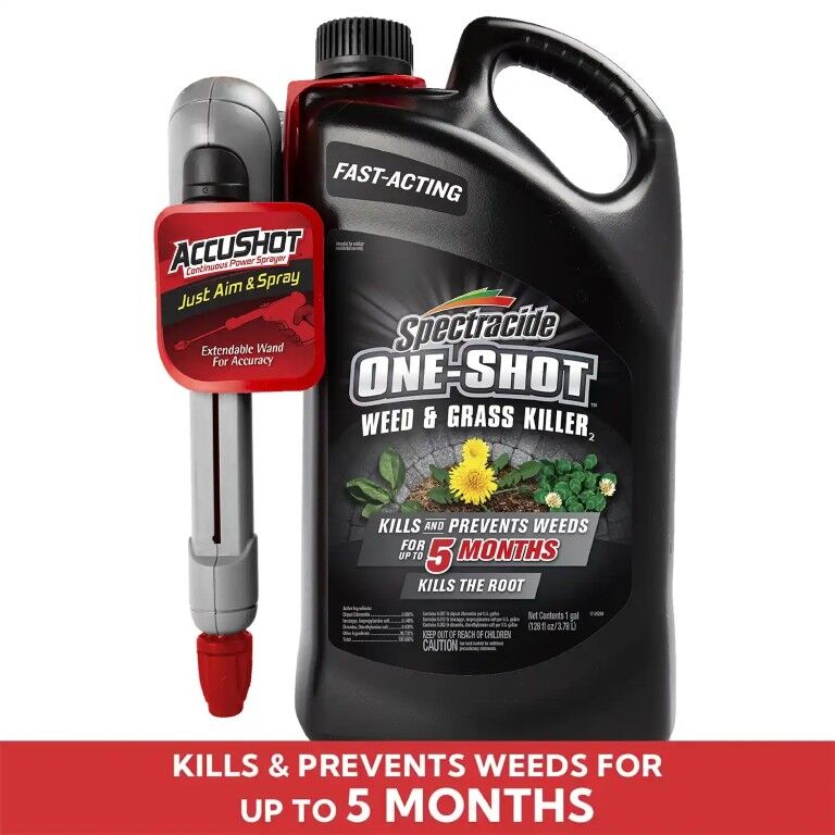 Spectracide One-Shot Weed & Grass Killer With Accushot Sprayer, 1-Gal