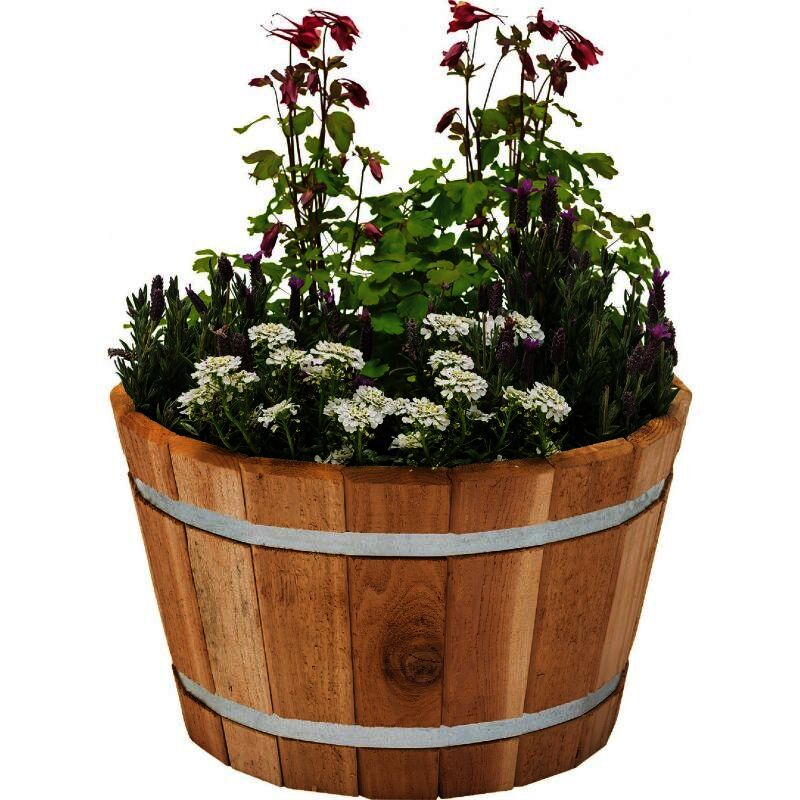 Real Wood Products Ceder Tub Planter, Medium