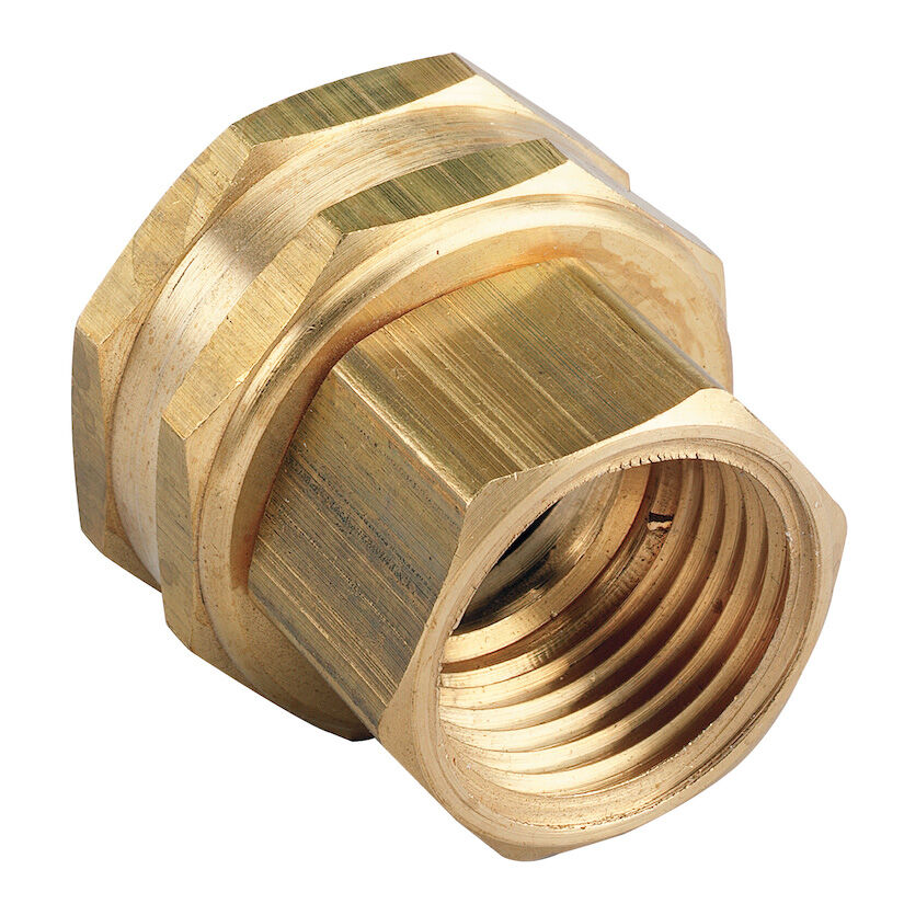 Orbit Brass Hose-To-Pipe Swivel Adapter, 1/2-In FPT x 3/4-In FHT