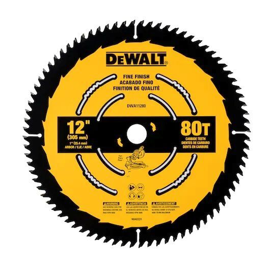 DEWALT Fine Finish Circular Saw Blade, 80T, 12-In
