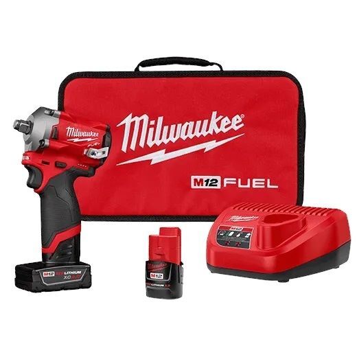 Milwaukee M12 Fuel Stubby 1/2" Impact Wrench Kit