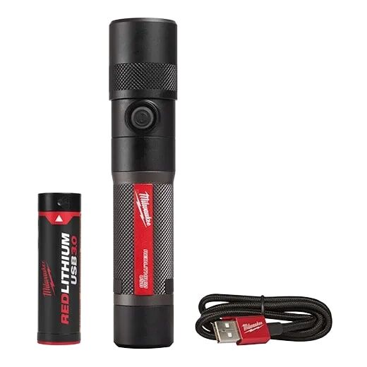 Milwaukee RedLithium USB Rechargeable Twist Focus Flashlight, 1100-Lm
