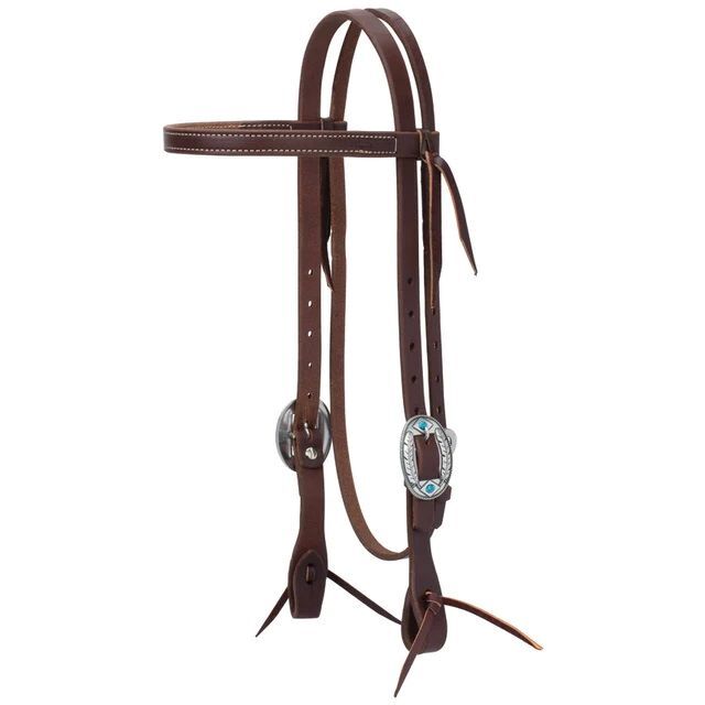 Weaver Leather Feather Slim Browband Working Tack Headstalls with Designer Buckles