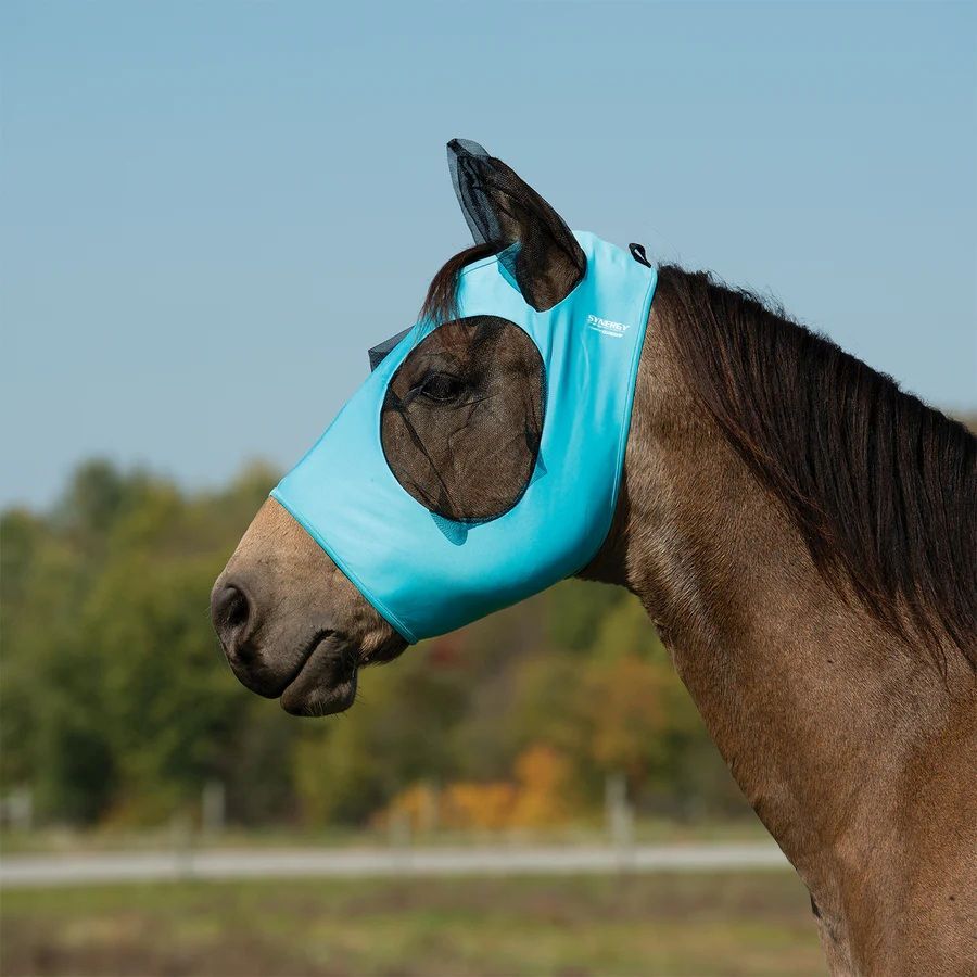 Weaver Leather Synergy Powered by Coolcore Equine Lycra Fly Mask Turquoise, Large