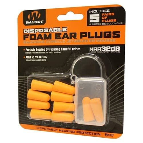Walker's Foam Ear Plugs, 5-Pr