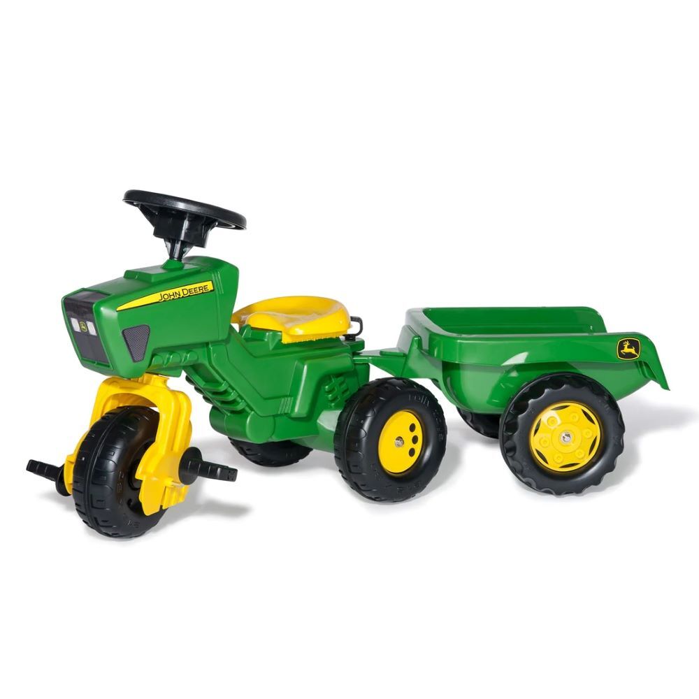 Kettler John Deere 3-Wheeled Pedal Tractor With Trailer