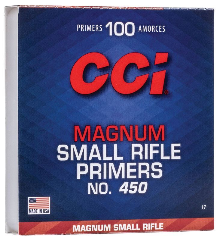 CCI Magnum Small Rifle Primer No. 450, 100-Ct