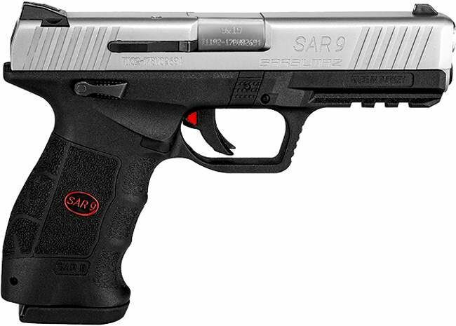 SAR USA SAR9 9mm Full Size Stainless Pistol, 17-Rd