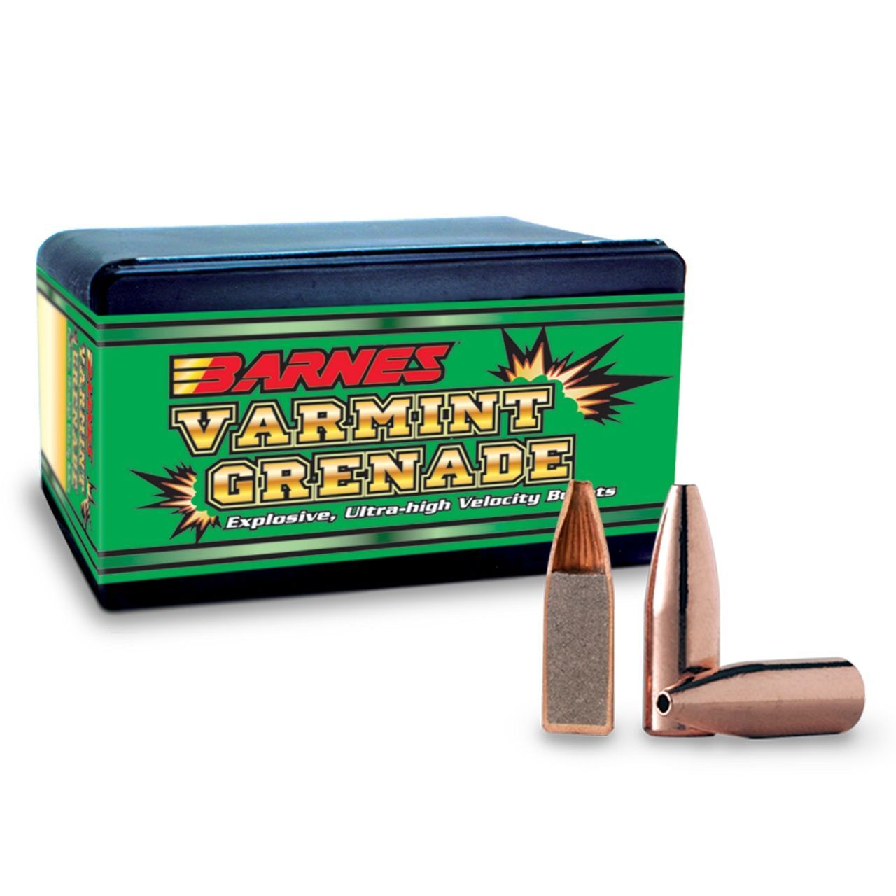 Barnes Varmint Grenade 0.224" 22 Cal, 36 Grain FB Rifle Bullets, 100-Rd