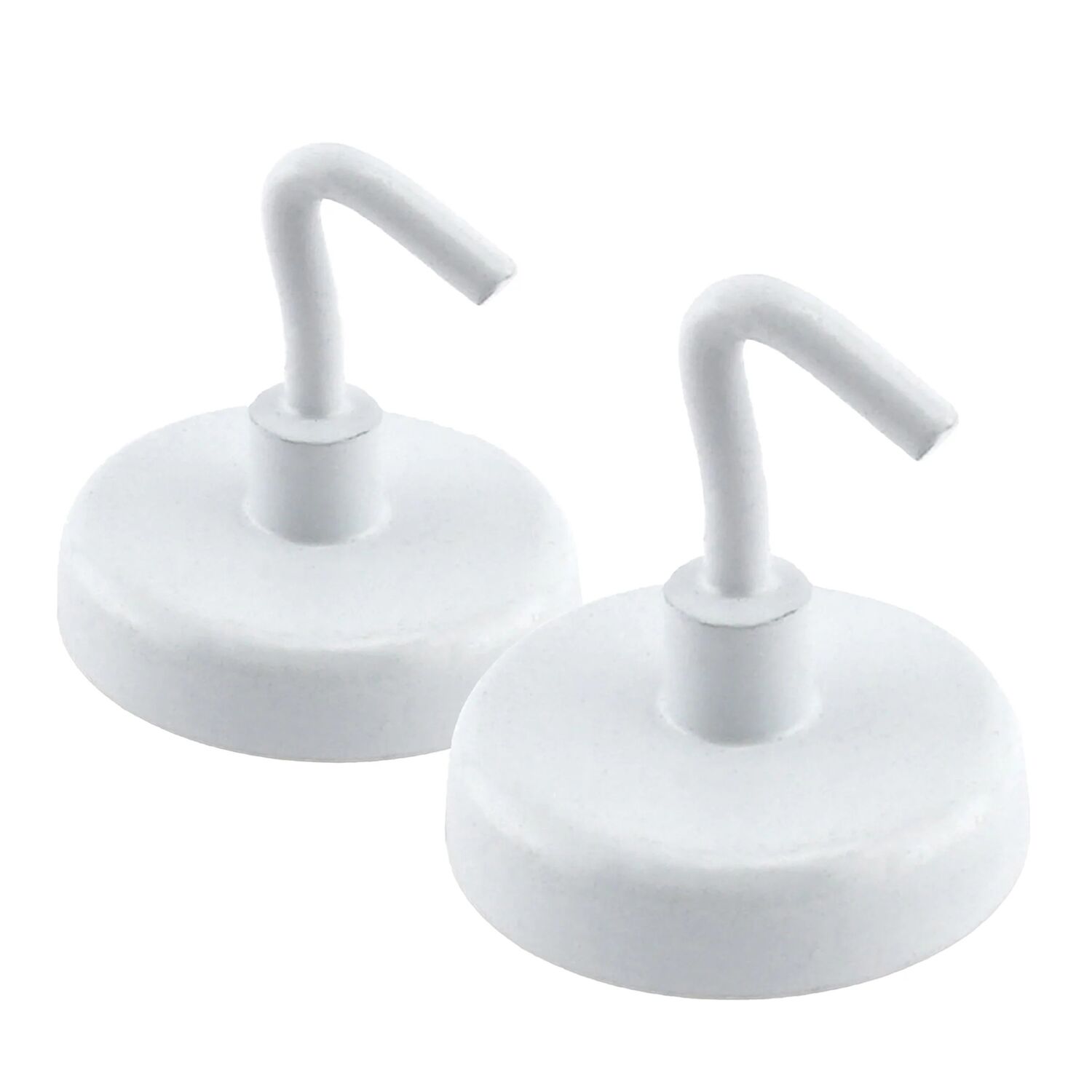 Magnet Source White Magnetic Hooks, 2-Pk