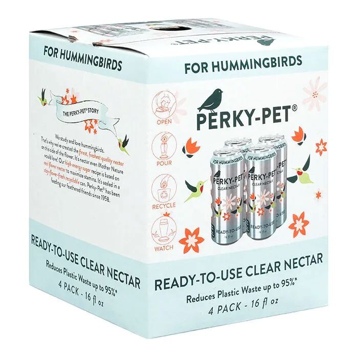 Perky-Pet Ready-To-Use Clear Hummingbird Nectar, 16-Oz, 4-Pk