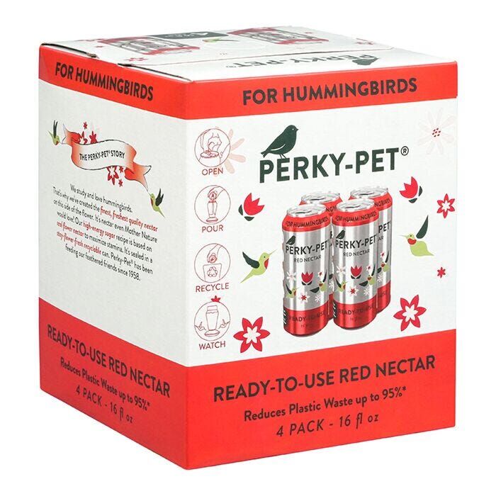 Perky-Pet Ready-To-Use Red Hummingbird Nectar, 16-Oz, 4-Pk
