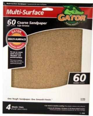 Ali Industries 4 Pack Coarse 60 Grit Sandpaper - 9 in X 11 in