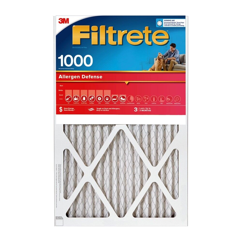 Filtrete MPR 1000 Allergen Defense Air Filter, 24-In X 24-In X 1-In