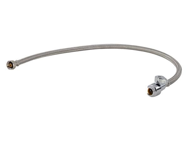 Sharkbite Max Stainless Steel Braided Faucet Connector With Straight Stop Valve, 1/2-In X 30-In