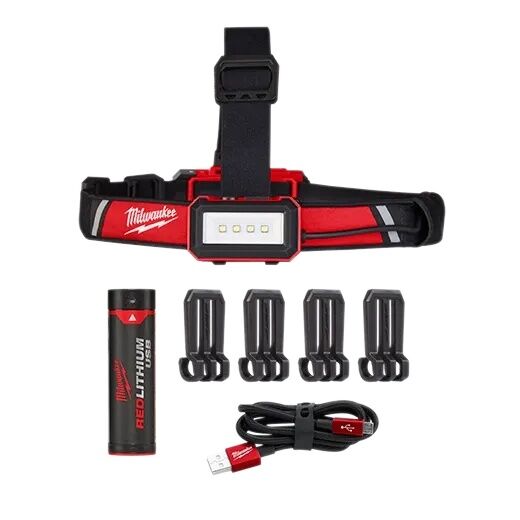 Milwaukee RedLithium USB Rechargeable Low-Profile Headlamp, 600-Lm