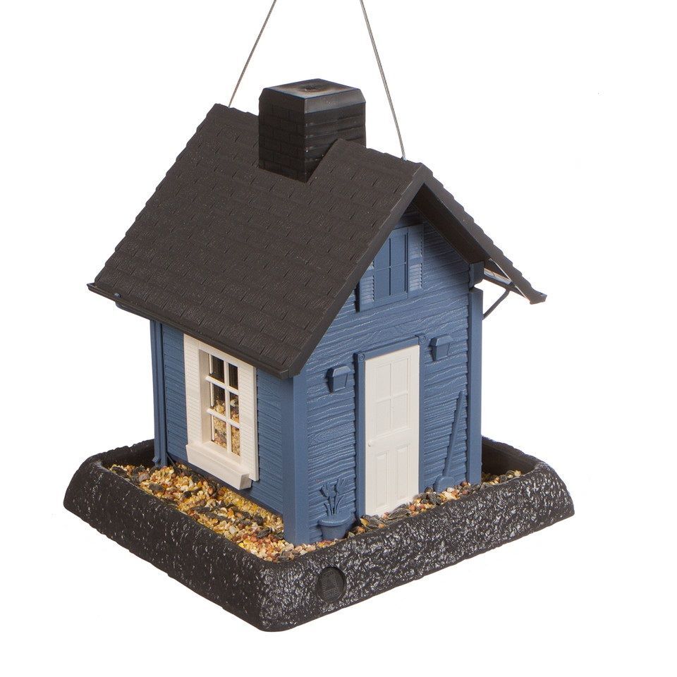 North States Village Collection Blue Cottage Birdfeeder