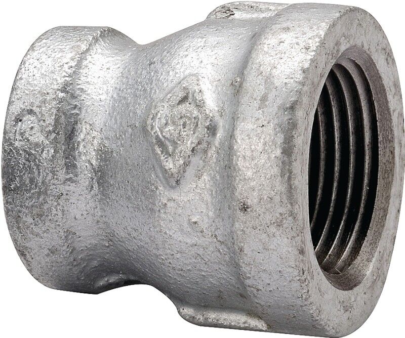 ProSource Schedule 40 Galvanized Malleable Steel Reducing Pipe Coupling, 1/4 x 1/8-In Threaded