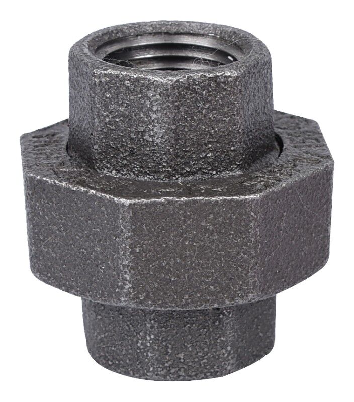 ProSource Schedule 40 Black Malleable Iron Pipe Union, 1/2-In Threaded x 1/2-In Threaded