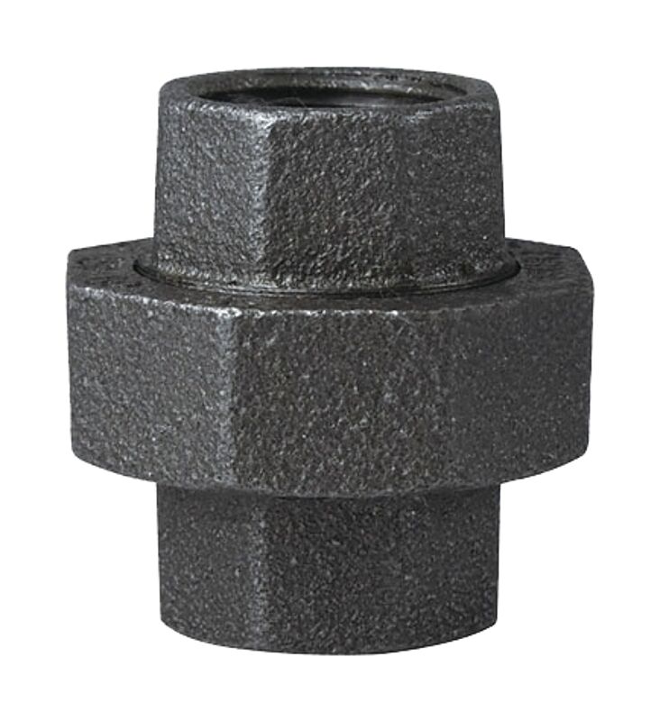 ProSource Schedule 40 Black Malleable Iron Pipe Union, 3/4-In Threaded x 3/4-In Threaded