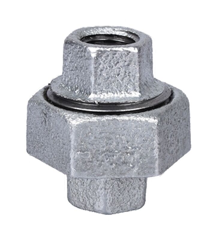ProSource Schedule 40 Galvanized Malleable Iron Pipe Union, 1/4-In Threaded x 1/4-In Threaded