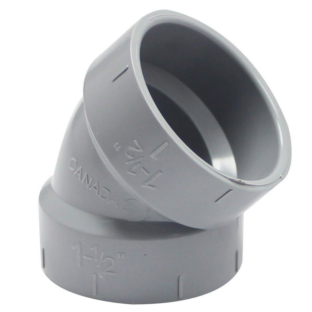 Canplas PVC 45° Elbow Short, 1 1/2-In