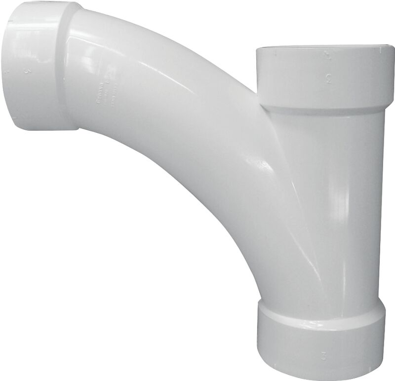 Canplas Schedule 40 PVC Combination Tee Pipe Wye, 3-In Hub