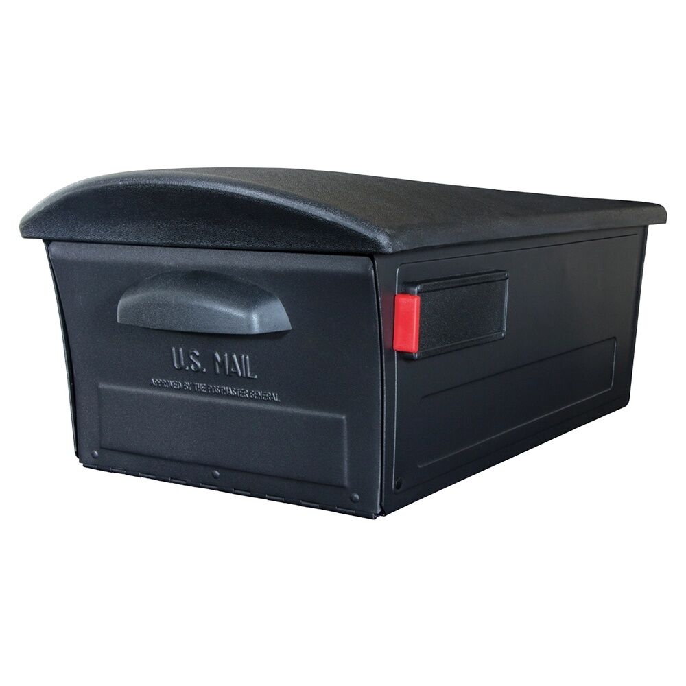 Architectural Mailboxes Black Mailsafe Locking Post Mount Mailbox, 9 1/2-In x 13-In x 21 3/5-In