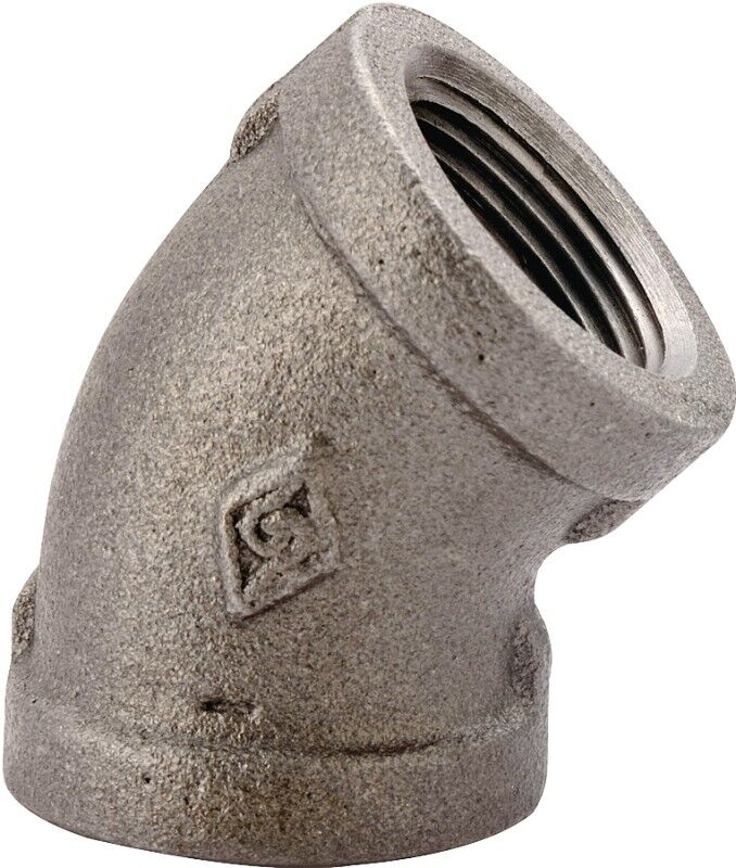 ProSource Schedule 40 Malleable Iron 45° Pipe Elbow, 1-In FIP x 1-In FIP
