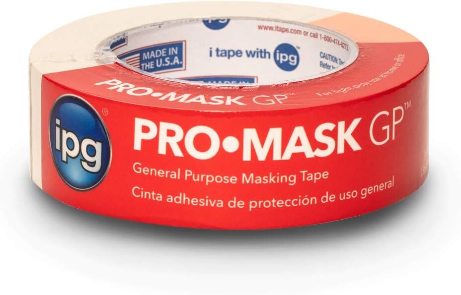 IPG ProMask GP Utility Paper Masking Tape, 1.41-In x 60-Yd