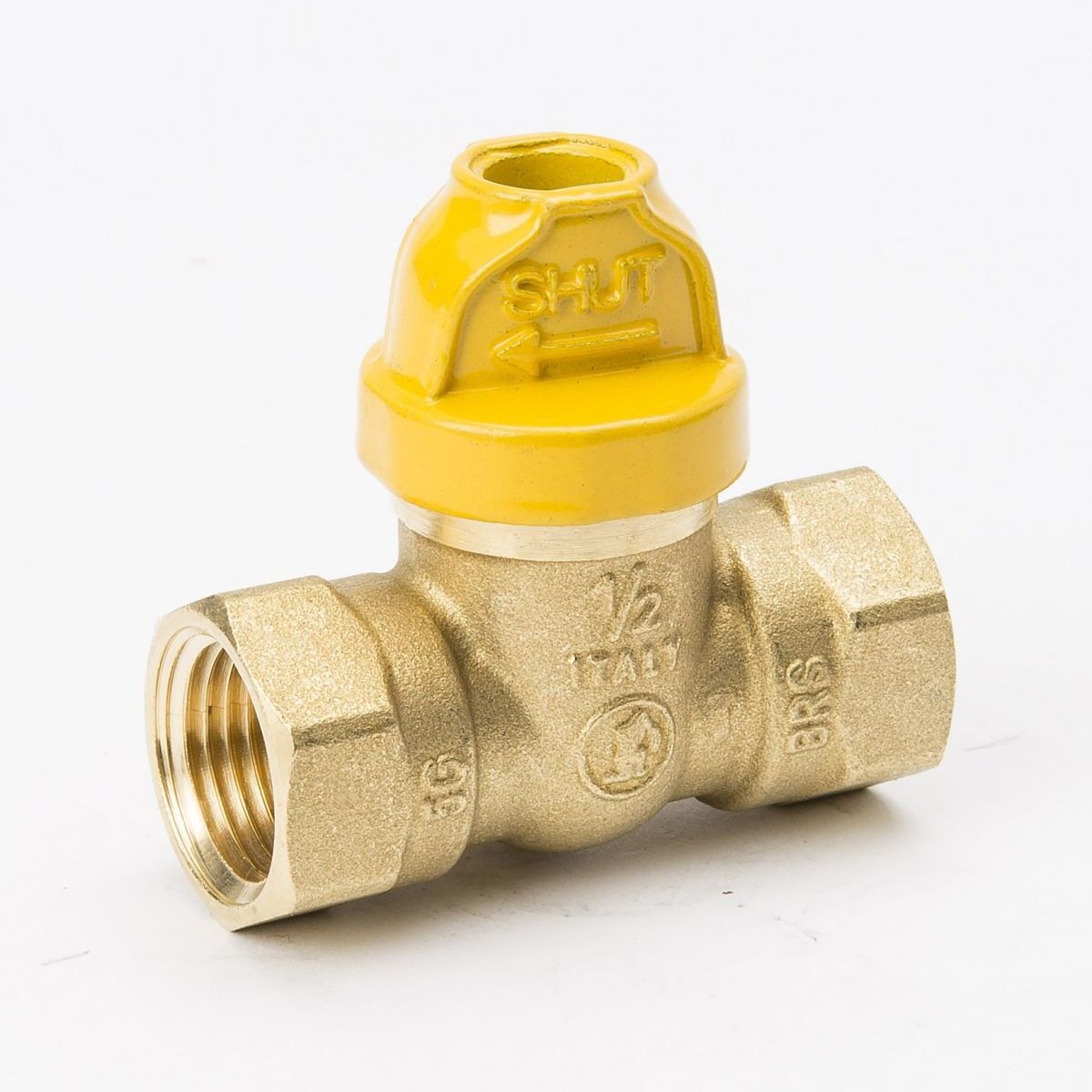 ProLine Brass 1-Piece Safety Handle Gas Ball Valve, 1/2-In FIP x 1/2-In FIP