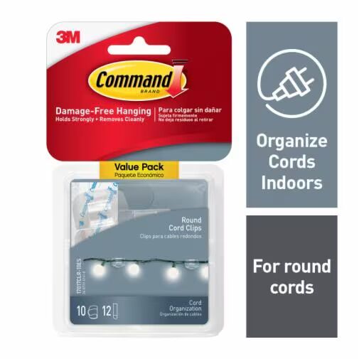 Command Clear round Cord Clips 10-Pk
