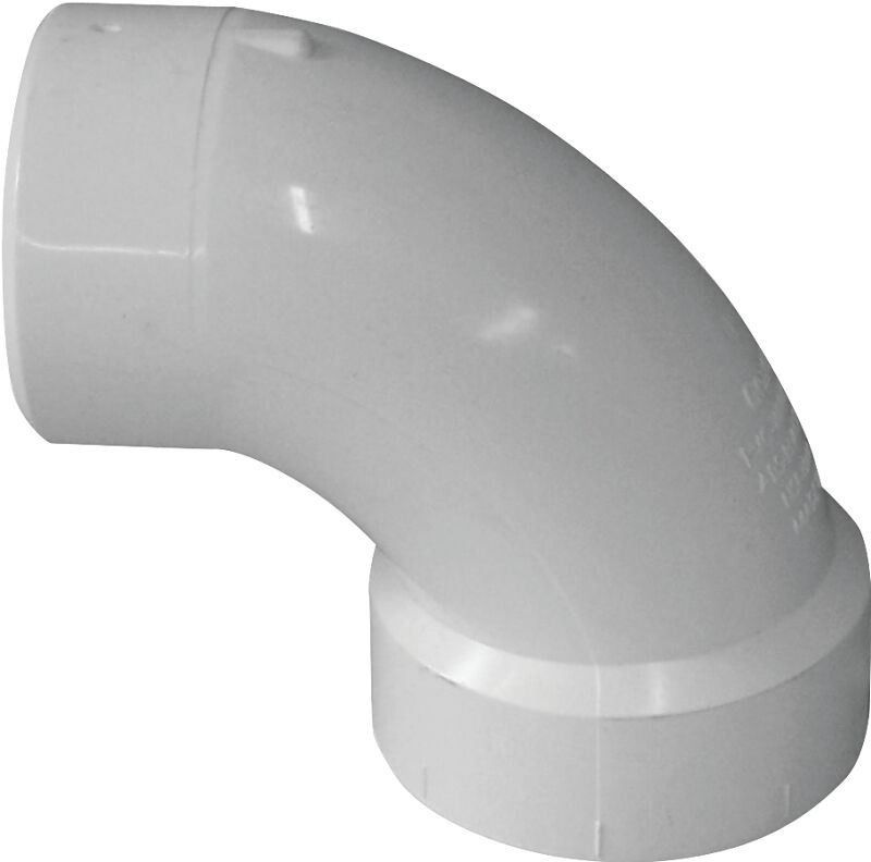 Canplas PVC 90° Sanitary Street Pipe Elbow, 1 1/2-In Spigot x 1 1/2-In Hub