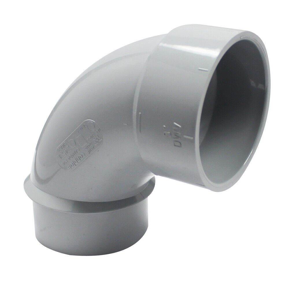 Canplas White PVC Sanitary Street Pipe Elbow 90° Angle, 4-In