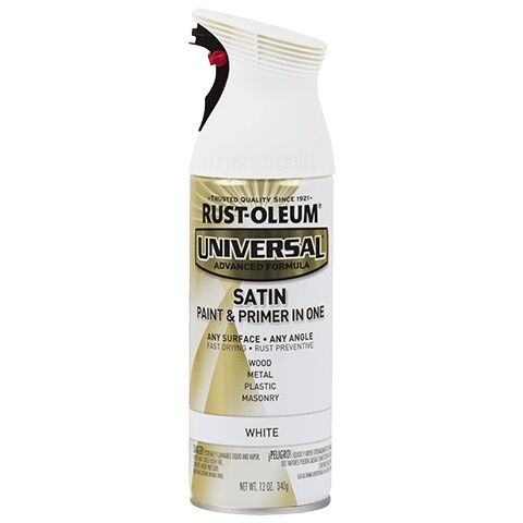 Rust-Oleum Universal Premium Spray Paint Satin White, 12-Oz