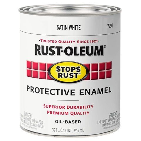 Rust-Oleum Stops Brush-On Paint Satin White, 1-Qt