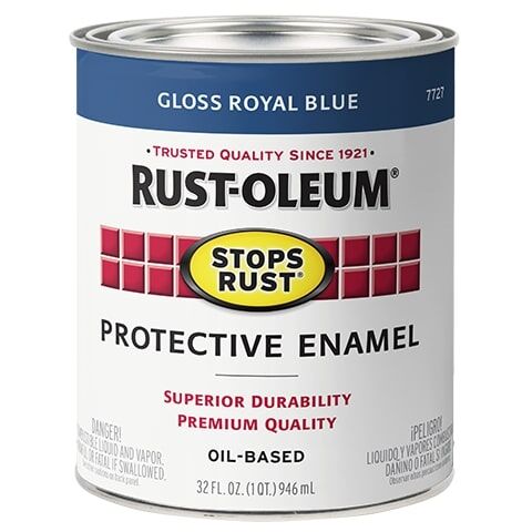 Rust-Oleum Gloss Royal Blue Stops Rust Brush-On Paint, 1-Qt