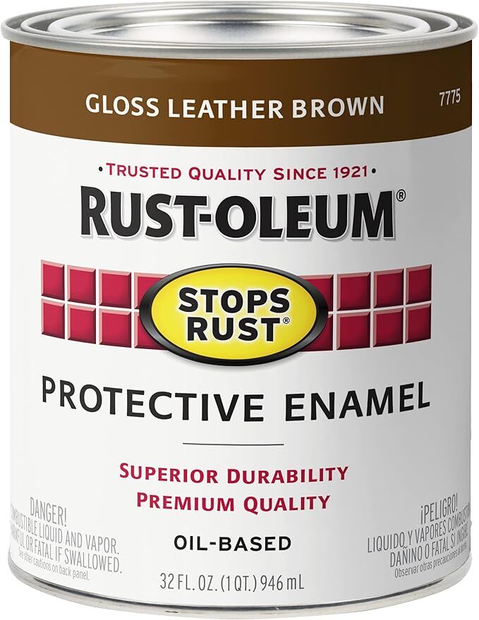 Rust-Oleum Stops Rust Gloss Leather Brown brush On Paint, 1-Qt