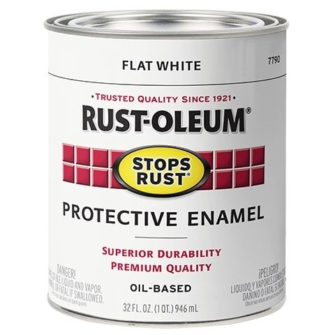Rust-Oleum Stops Rust Flat White Brush-On Paint, 1-Qt