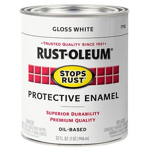 Rust-Oleum Stops Rust Gloss White Protective Enamel Paint, 1-Qt