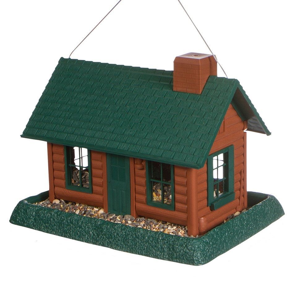 North States Village Collection Large Log Cabin Birdfeeder