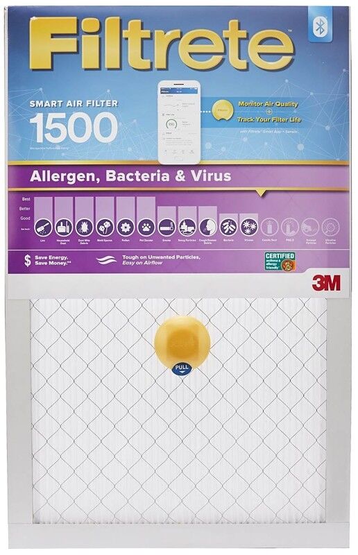 Filtrete Smart MPR 1500 MERV 12 Allergen, Bacteria, & Virus Air Filter, 14-In x 20-In x 1-In