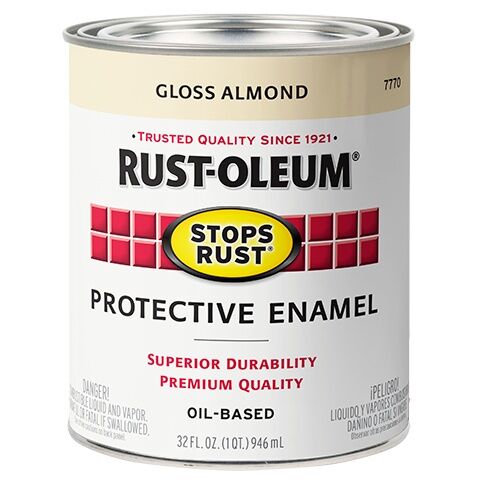 Rust-Oleum Stops Rust Protective Enamel Paint Gloss Almond, 1-Qt
