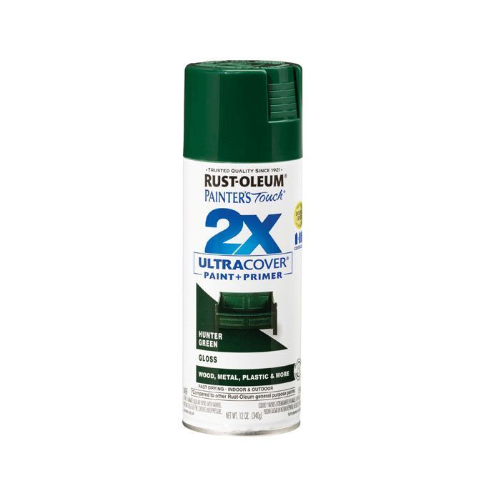 Rust-Oleum 2X Ultra Cover Gloss Spray Paint Hunter Green, 12-Oz