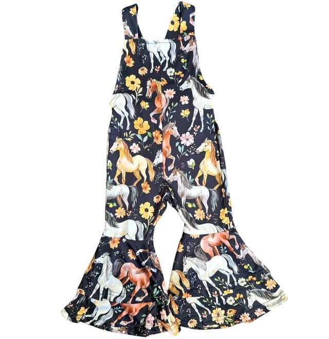Shea Baby Kids' Horsing Around Bell Overalls
