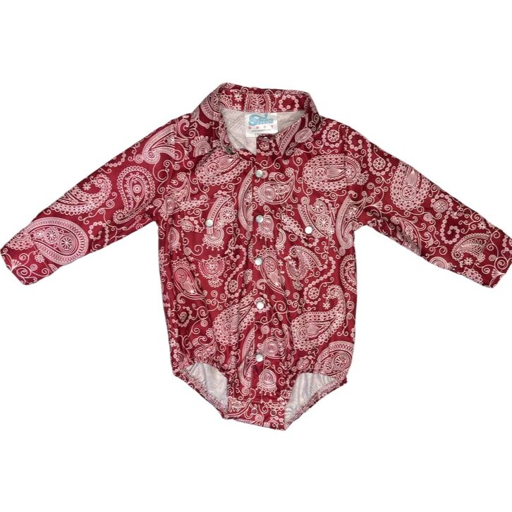 Shea Baby Boy's Paisley Long Sleeve Pearl Snap Shirt