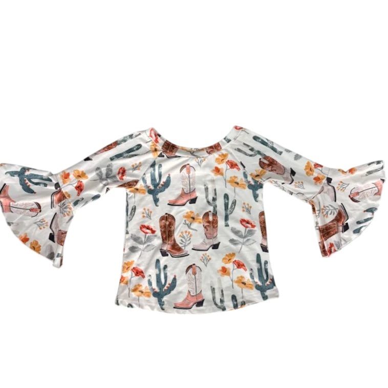 Shea Baby Kids' Cactus Bell Sleeve Long Sleeve Shirt