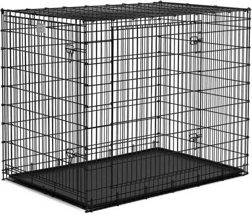 Midwest Homes For Pets Black XX-Large Heavy Duty Double Door Dog Crate, 54 X 37 X 45-In