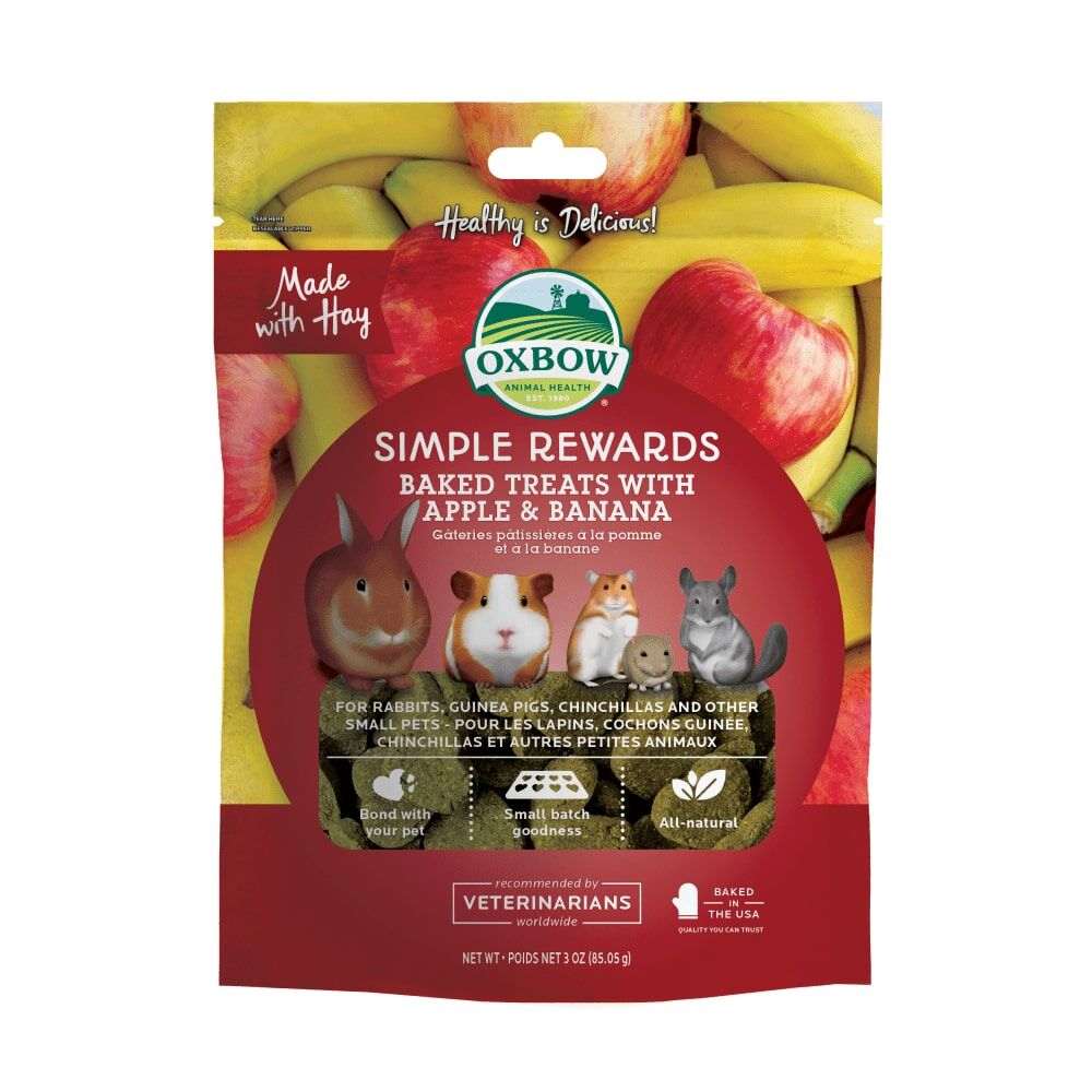 Oxbow Simple Rewards Baked Treats With Apple & Banana, 2-Oz